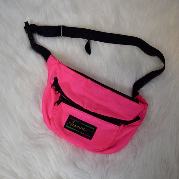 Vintage Handbags - VTG Hot Pink Fanny Pack